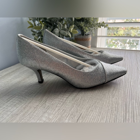 EASY STREET Chiffon Pumps - Silver Glitter - Picture 2 of 11